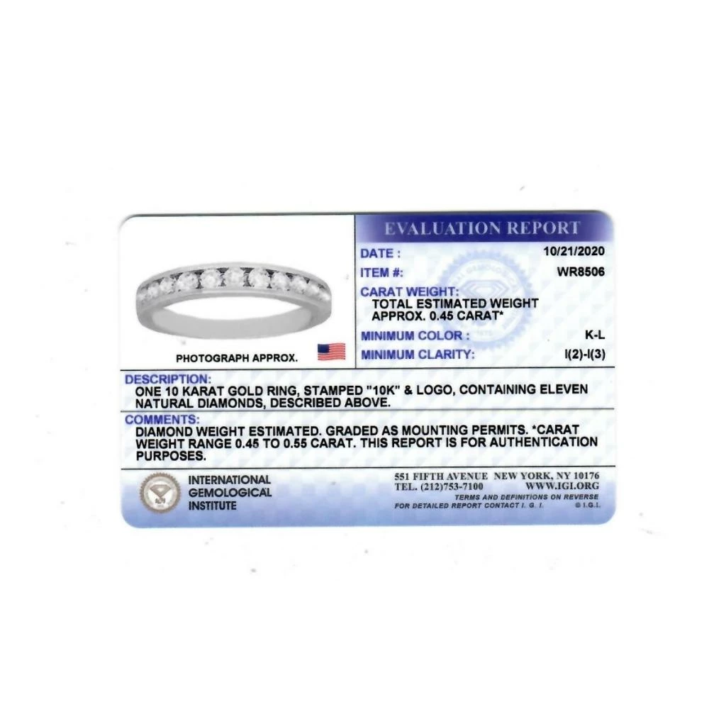 Best deal ๐ฅ Pompeii3 1/2 Ct T.W. Certified Diamond Round-Cut Channel Set Wedding Ring 10k White Gold for ๐ฉ women ๐ - Image 2