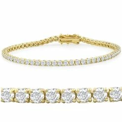 Best reviews of ⭐ Pompeii3 18k Gold Round Moissanite Tennis Bracelet 6cttw 7" 👩 Women's 😍