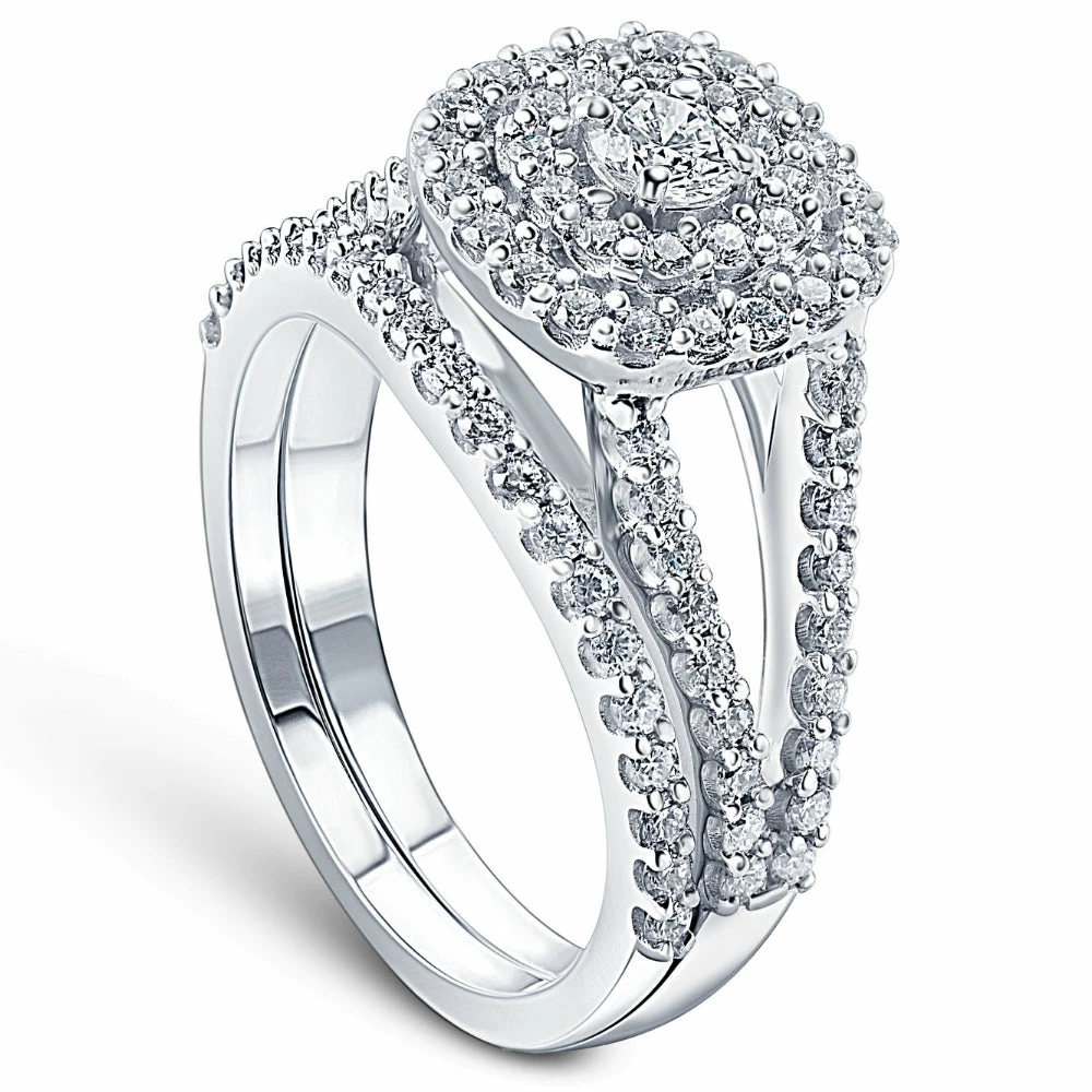 Top 10 ๐ Pompeii3 1 1/10 Ct Lab Grown Diamond Cushion Halo Engagement Wedding Ring Set White Gold for ๐ฉ women ๐ - Image 2