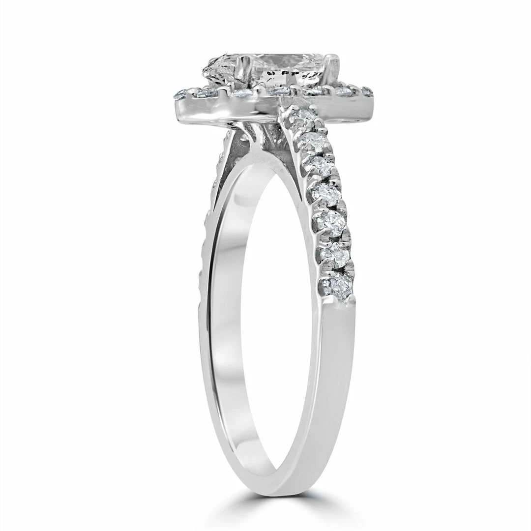 Promo 😉 Pompeii3 Platinum 1 1/2 Ct Oval Diamond Halo Engagement Ring for 👩 women ✨ - Image 3