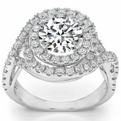 Top 10 ⌛ Pompeii3 2.65Ct Halo Lab Grown Diamond Engagement Ring White Gold for 👩 women ✔️