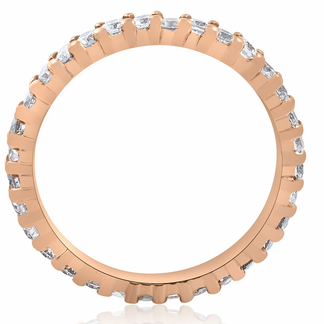 Top 10 โญ Pompeii3 G/SI .90ct Diamond Eternity Ring 14k Rose Gold ๐ฉ Womens Stackable Wedding Band โ - Image 2