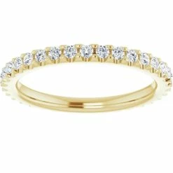 Best deal 💯 Pompeii3 3/8ct Diamond Eternity Ring 14k Yellow Gold 👩 Womens Stackable Wedding Band 🛒