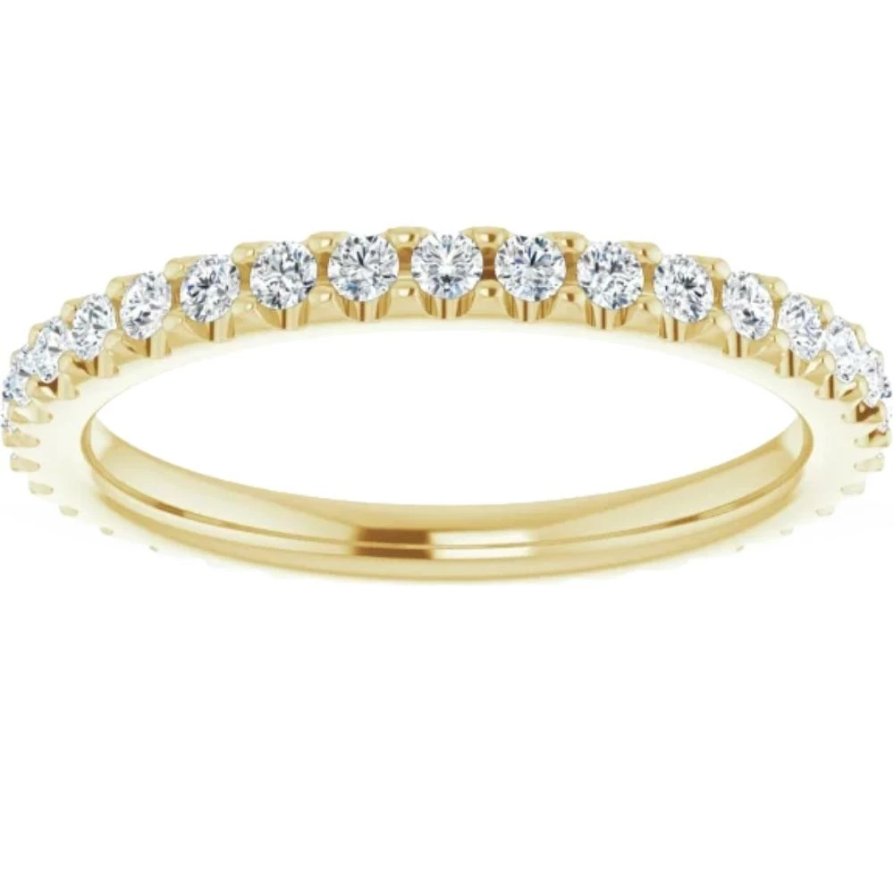 Best deal ๐ฏ Pompeii3 3/8ct Diamond Eternity Ring 14k Yellow Gold ๐ฉ Womens Stackable Wedding Band ๐