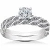 Wholesale 😍 Pompeii3 1/3 ct Diamond Mia Engagement Ring Setting & Matching Wedding Band for 👩 women 🎁