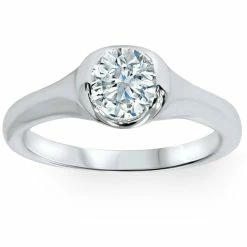 Best Pirce ๐ Pompeii3 3/4ct Bezel Solitaire Lab Created Diamond Engagement Ring 14K White Gold for ๐ฉ women ๐คฉ