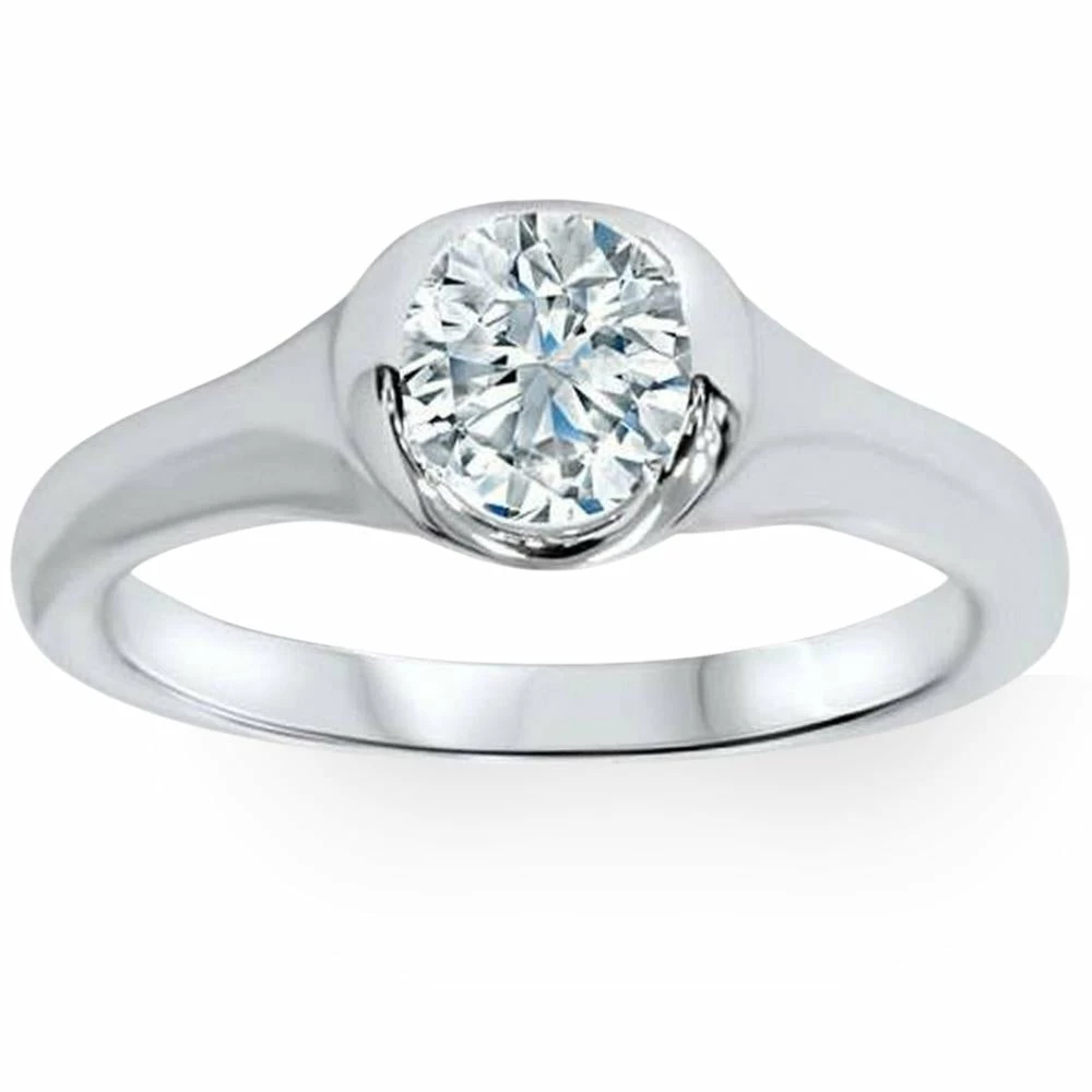 Best Pirce ๐ Pompeii3 3/4ct Bezel Solitaire Lab Created Diamond Engagement Ring 14K White Gold for ๐ฉ women ๐คฉ