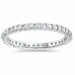 Top 10 ✔️ Pompeii3 1/2CT Diamond Eternity Ring 10k White Gold for 👩 women ⌛
