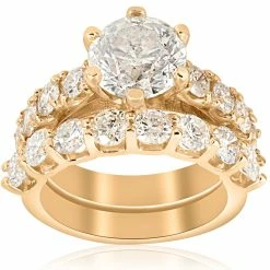 Best Pirce ๐ฅฐ Pompeii3 6 cttw Diamond Engagement Matching Wedding Ring 14k Yellow Gold for ๐ฉ women ๐