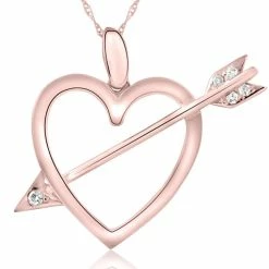 Best reviews of ✨ Pompeii3 14k Heart & Arrow Diamond Pendant Necklace 1" Tall for 👩 women ⭐
