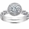 Best Pirce 🔔 Pompeii3 1/2 ct Diamond McKenna Halo Engagement Ring Setting & Matching Band for 👩 women ⭐