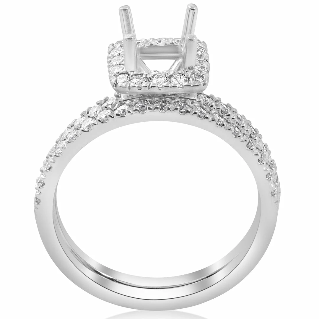 Wholesale ๐ฏ Pompeii3 5/8ct Princess Cut Diamond Halo Engagement Ring Setting Matching Band White Gold for ๐ฉ women ๐ฅ - Image 2