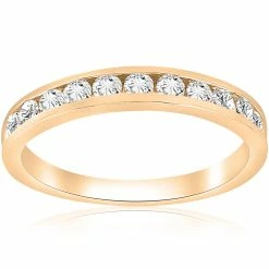 Best Pirce โญ Pompeii3 1/2 cttw Diamond Channel Set Wedding Ring 10k Yellow Gold for ๐ฉ women ๐