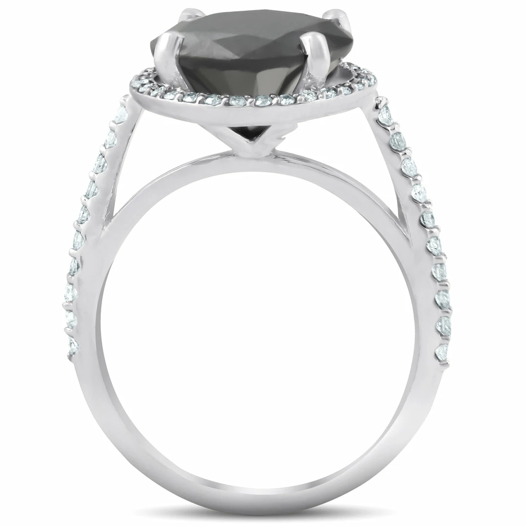 Best deal ๐ Pompeii3 3 1/3 Ct Black Diamond Halo Engagement Ring 14k White Gold for ๐ฉ women โจ - Image 2