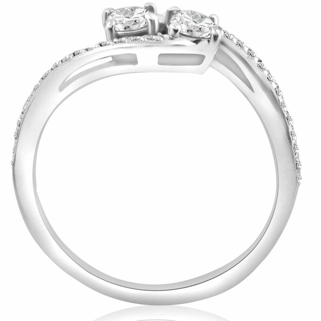 Best deal 🛒 Pompeii3 1/2 Carat 2 Stone Forever Us Diamond Engagement Ring White Gold for 👩 women ✔️ - Image 2