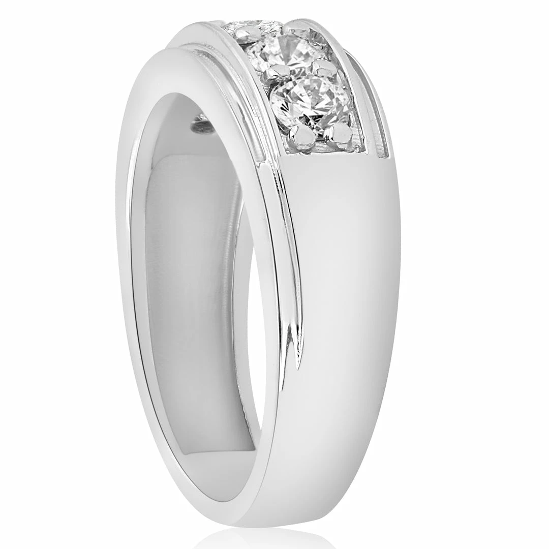 Cheapest 👍 Pompeii3 1 ct Mens Diamond Five Stone Wedding Ring 10k White Gold ✔️ - Image 3