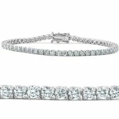 Coupon 🔔 Pompeii3 Certified 5 Ct Diamond Tennis Bracelet 18k White Gold 7" Lab Grown for 👩 women 🎁