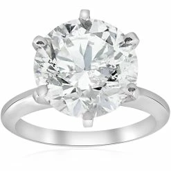 Discount 🔔 Pompeii3 4 ct Round Diamond Solitaire Engagement Ring 14k White Gold for 👩 women 🔔