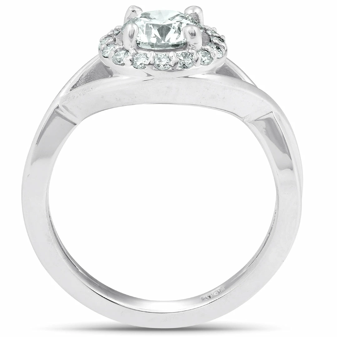 Best deal 👏 Pompeii3 1 Ct Diamond Halo Infinity Crossover Band Engagement Ring 14k White Gold for 👩 women 💯 - Image 3