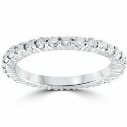 Best deal ✨ Pompeii3 3/4ct Diamond Eternity Wedding Ring 14k White Gold Lab Created for 👩 women 🎉