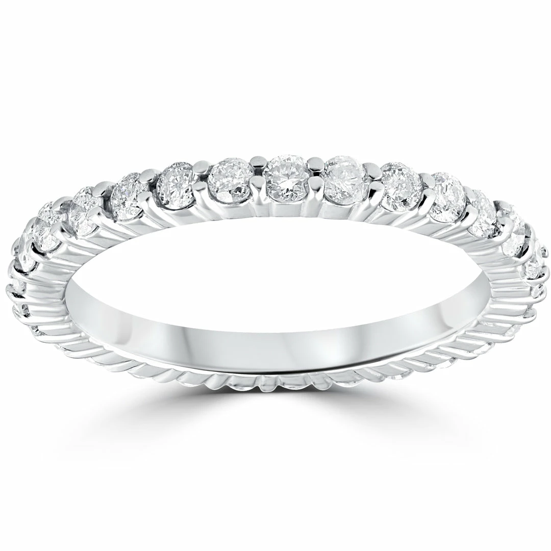 Best deal ✨ Pompeii3 3/4ct Diamond Eternity Wedding Ring 14k White Gold Lab Created for 👩 women 🎉
