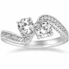 Best Pirce 😀 Pompeii3 1 ct Two Stone Forever Us Vintage Diamond Engagement Ring 14k White Gold for 👩 women 🥰