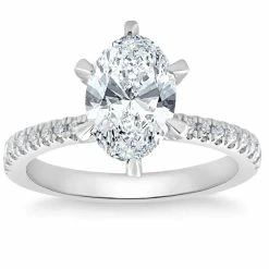 Cheapest ๐ Pompeii3 2.61 Ct TW Certified Oval Diamond Engagement Ring With Side Halo Lab Grown for ๐ฉ women ๐ฅฐ