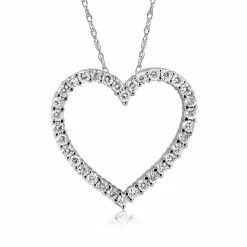 Best deal 🌟 Pompeii3 1/2Ct Diamond Heart Pendant 👩 Women's Necklace in White, Yellow, or Rose Gold 🔔
