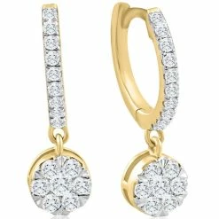 Best reviews of ⭐ Pompeii3 .67Ct Diamond Hoops Drop Dangle Earrings Yellow Gold 👩 Women's 1" Tall Lab Grown 🥰