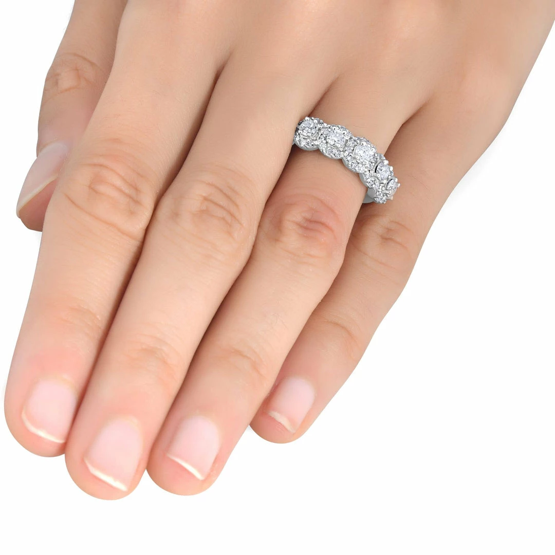 Cheap โค๏ธ Pompeii3 1 1/10 cttw Diamond Anniversary Wedding Ring 14K White Gold for ๐ฉ women โญ - Image 4