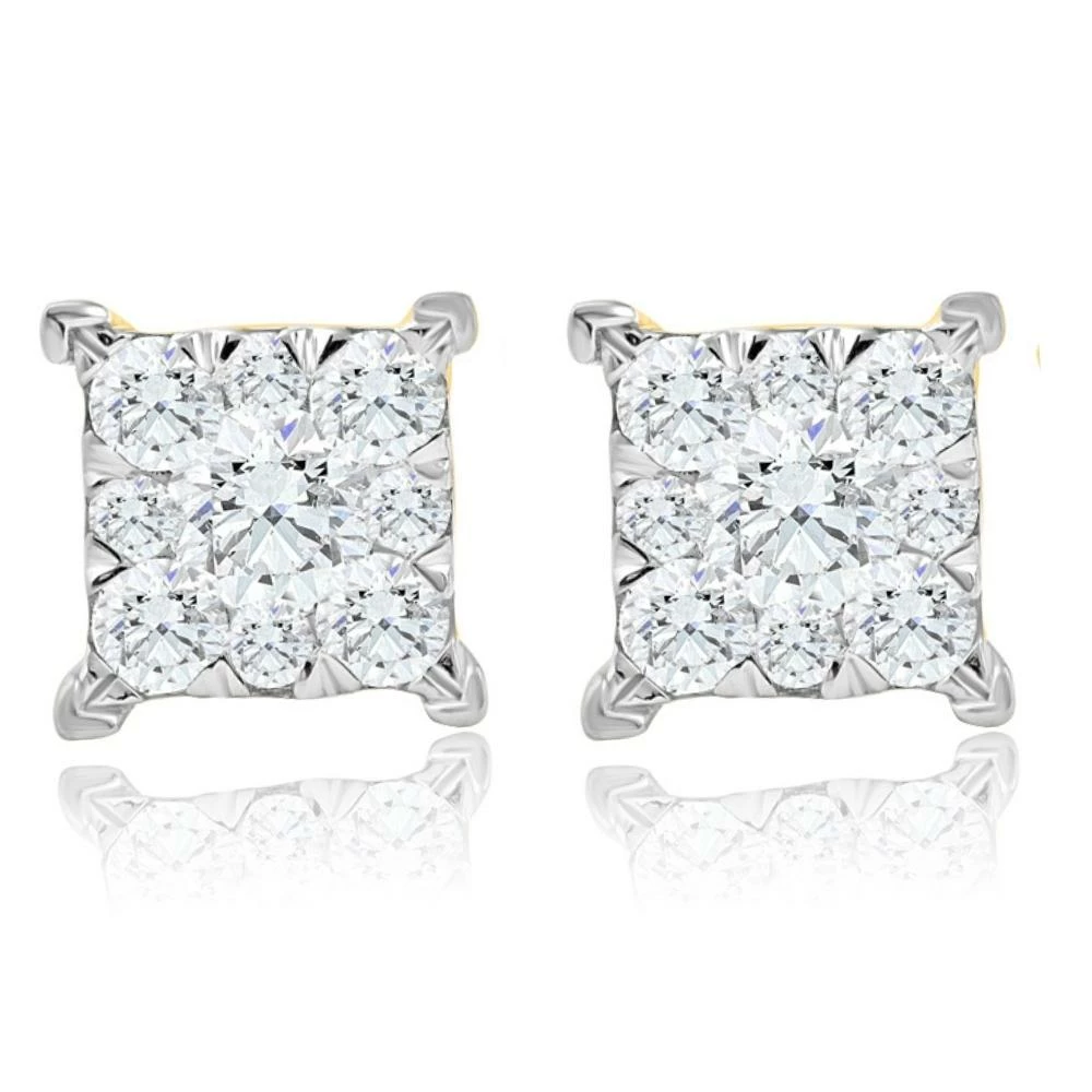 Best deal โจ Pompeii3 1/2Ct Diamond Princess Cut Square Round Cut Lab Grown Diamond Earrings Gold for ๐ฉ women โ