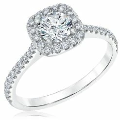 Best Pirce ๐ฅฐ Pompeii3 1 Ct Diamond Cushion Halo Engagement Ring 10k White Gold for ๐ฉ women โค๏ธ