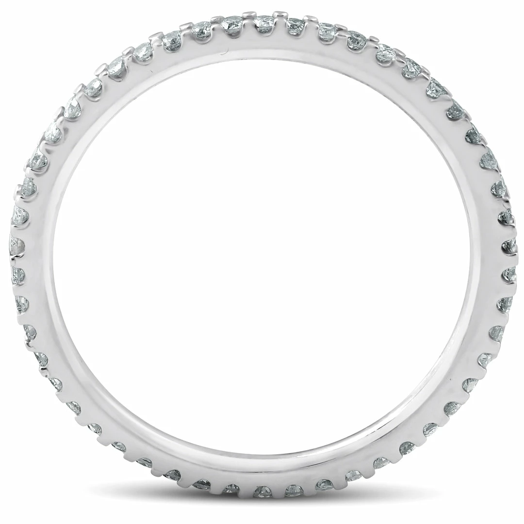 Best Pirce 🔥 Pompeii3 3/8ct Diamond Eternity Ring 14k White Gold 👩 Womens Stackable Wedding Band 👏 - Image 2