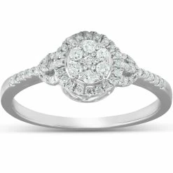 Wholesale 🔔 Pompeii3 1/4Ct Halo Diamond Engagement Ring 10k White Gold for 👩 women 🔔