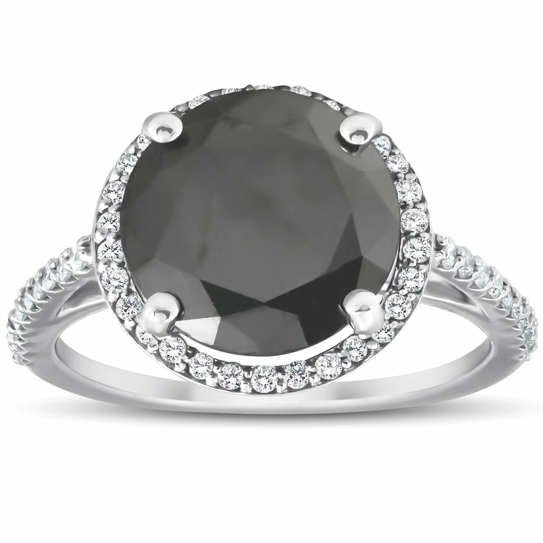 Best deal ๐ Pompeii3 3 1/3 Ct Black Diamond Halo Engagement Ring 14k White Gold for ๐ฉ women โจ