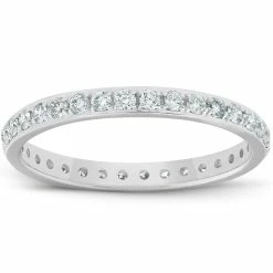 Best deal 😍 Pompeii3 1/2ct Diamond Wedding Ring 👩 Womens Eternity Band 10k White Gold 😍