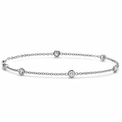 Cheapest ✔️ Pompeii3 3/4 TCW 14k White Gold Round Diamond By Yard Station Bracelet for 👩 women 🛒