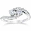 Best deal 🛒 Pompeii3 1/2 Carat 2 Stone Forever Us Diamond Engagement Ring White Gold for 👩 women ✔️