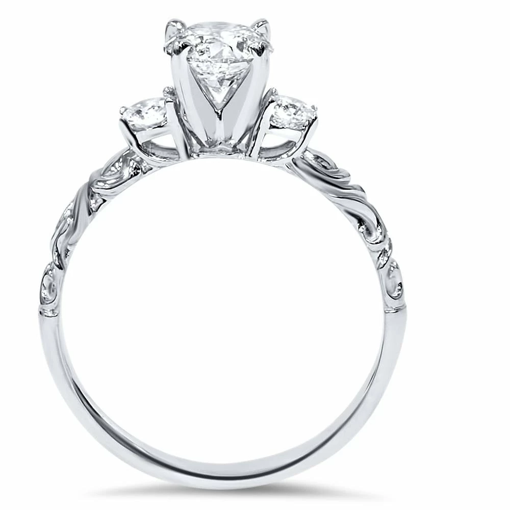 Best deal ๐ Pompeii3 3/4ct Vintage 3 Stone Diamond Engagement Ring 14K White Gold for ๐ฉ women ๐ฅฐ - Image 2