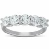 Best Pirce 🛒 Pompeii3 1 1/2 Ct Diamond Five Stone U Prong Wedding Ring 14k White Gold for 👩 women ⌛