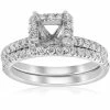 Wholesale 💯 Pompeii3 5/8ct Princess Cut Diamond Halo Engagement Ring Setting Matching Band White Gold for 👩 women 🔥