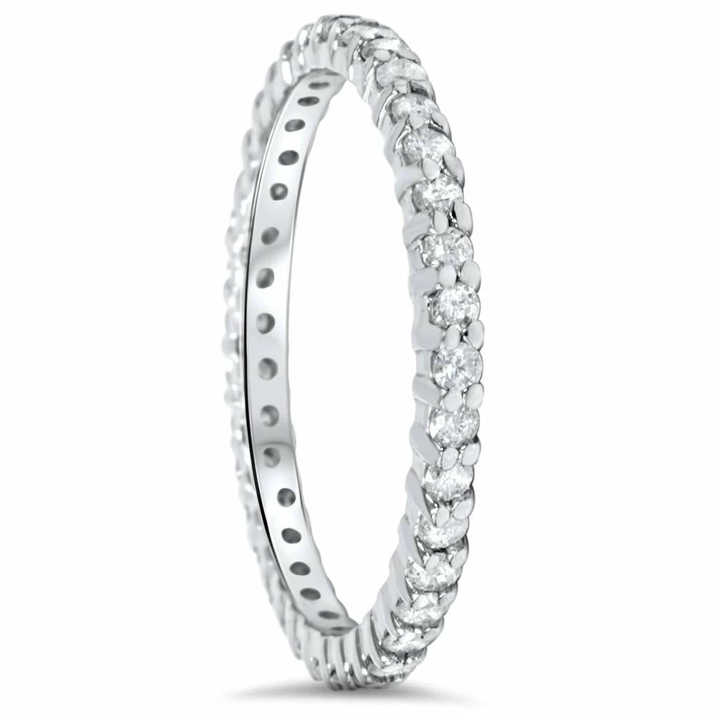 Best Pirce ⭐ Pompeii3 1/2CT Diamond Eternity Ring 10k White Gold for 👩 women 😀 - Image 2