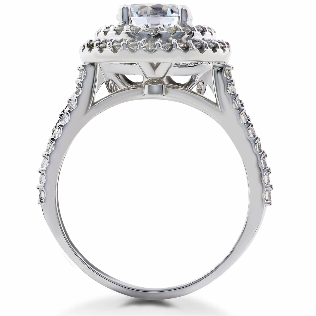 Best reviews of ❤️ Pompeii3 1 ct Round Halo Diamond Engagement Ring Setting & Matching Eternity Band for 👩 women 👏 - Image 3