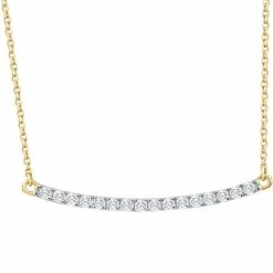 Best deal 🎁 Pompeii3 1/3Ct Diamond Bar Pendant 10k Yellow Gold Necklace Lab Grown 1 1/3" for 👩 women 👏