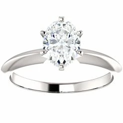 Wholesale ⌛ Pompeii3 1 Ct Oval Moissanite Solitaire Engagement Ring 14k White Gold for 👩 women ✨