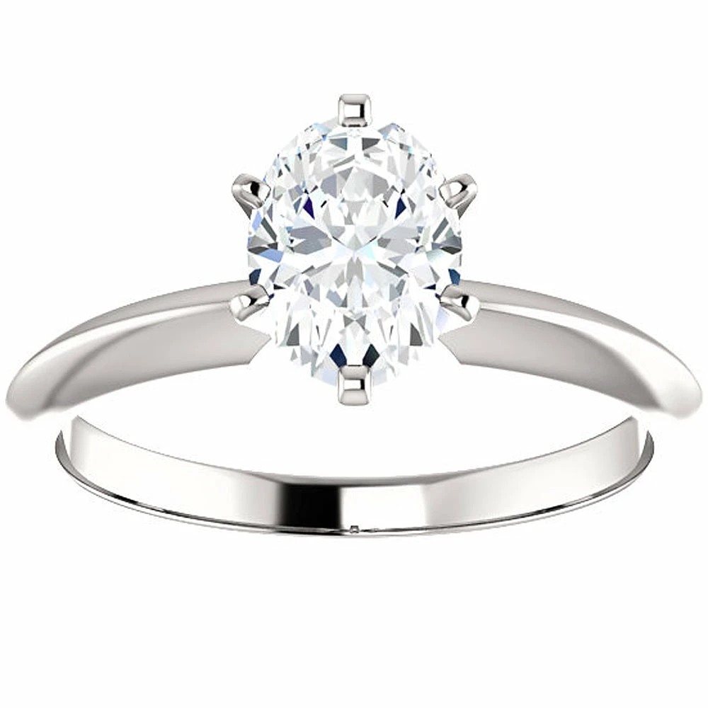 Wholesale ⌛ Pompeii3 1 Ct Oval Moissanite Solitaire Engagement Ring 14k White Gold for 👩 women ✨