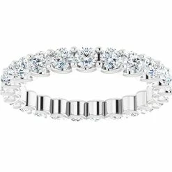 New ❤️ Pompeii3 1 1/2Ct T.W. Natural Diamond Certified Eternity Ring Wedding Band 14k White Gold for 👩 women ✔️
