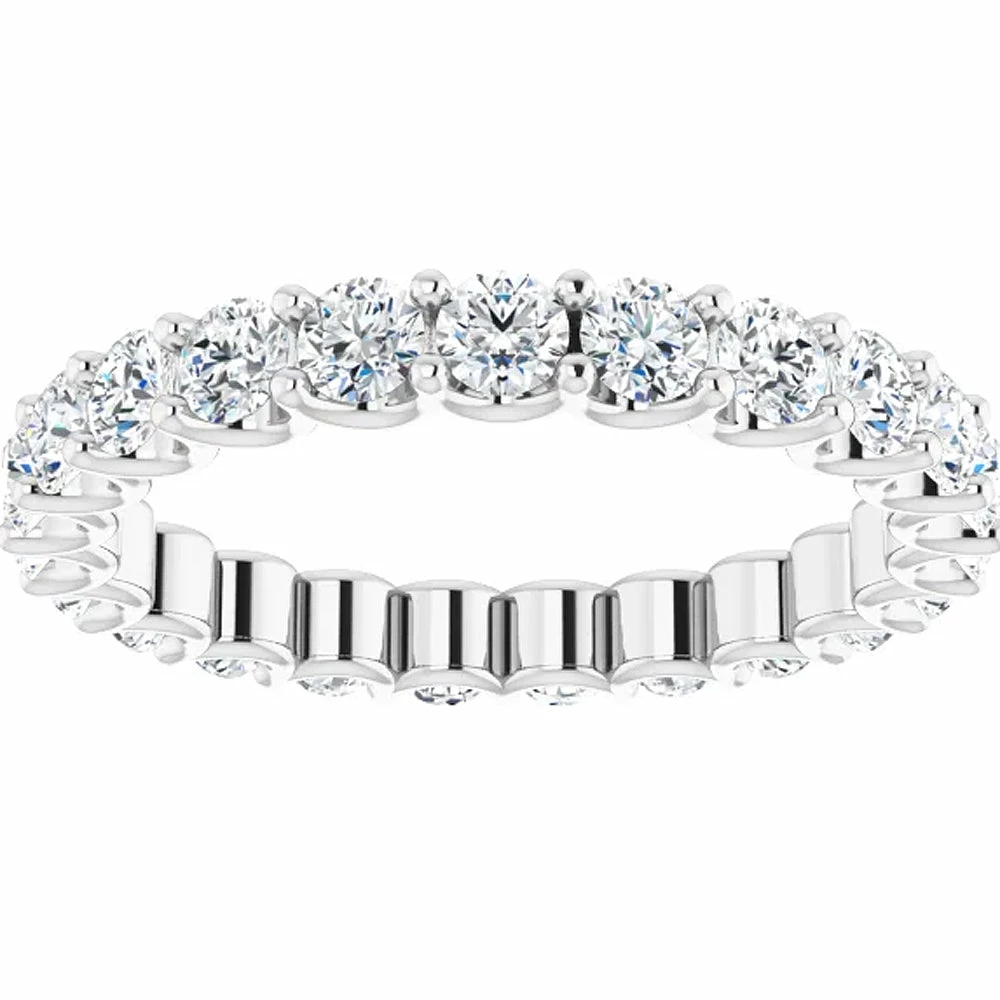 New ❤️ Pompeii3 1 1/2Ct T.W. Natural Diamond Certified Eternity Ring Wedding Band 14k White Gold for 👩 women ✔️
