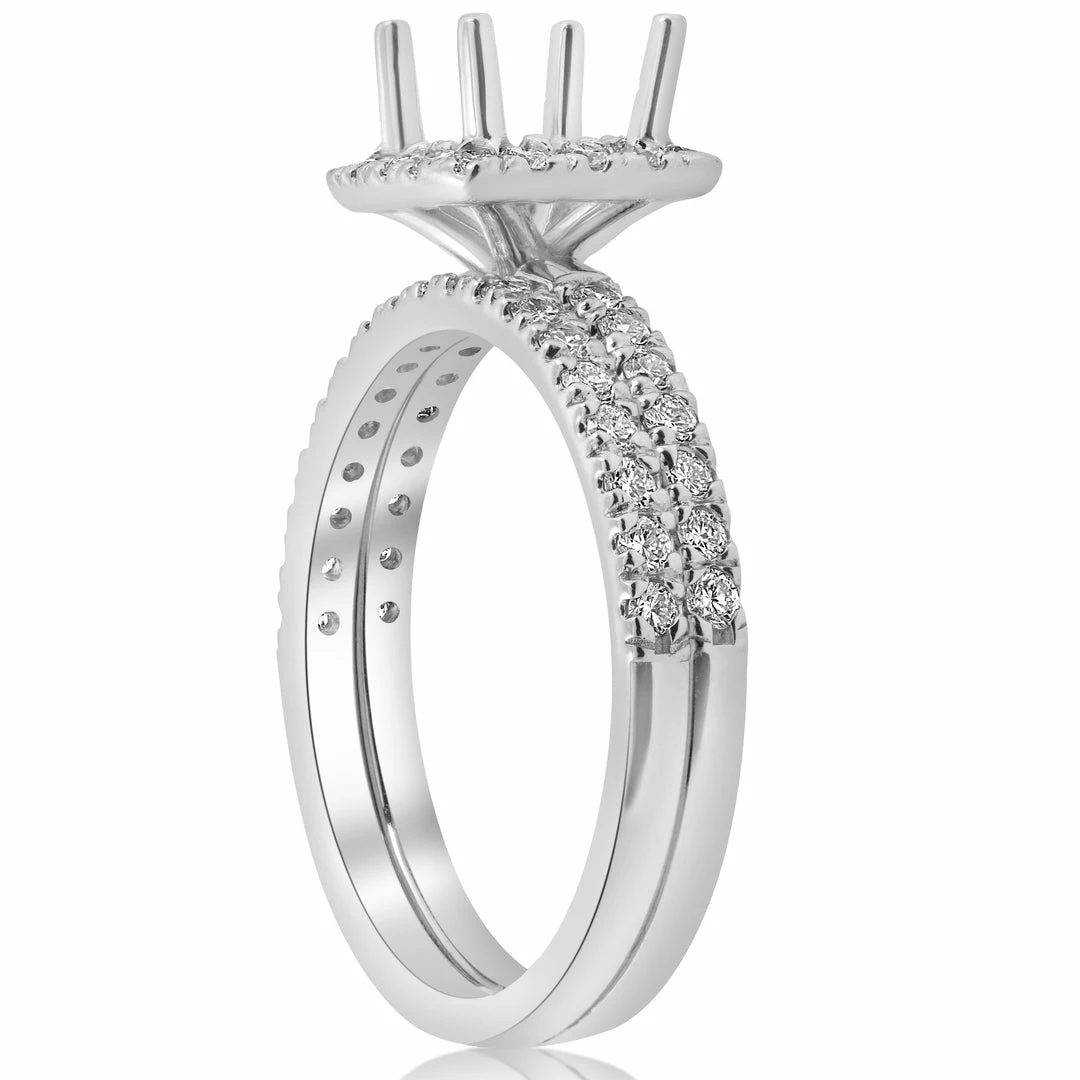 Wholesale ๐ฏ Pompeii3 5/8ct Princess Cut Diamond Halo Engagement Ring Setting Matching Band White Gold for ๐ฉ women ๐ฅ - Image 3