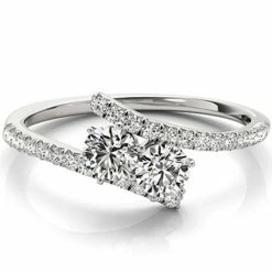 Best Sale ๐ Pompeii3 1 1/4 ct Two Stone Diamond Forever Us Engagement Ring Solitaire 14k White Gold for ๐ฉ women ๐